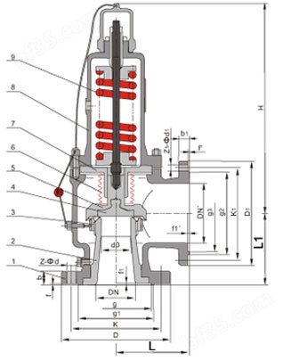 WA42波纹管安全阀结构图